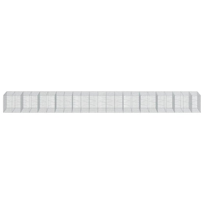 Gabion Basket with Cover 1150x100x100 cm Galvanised Iron