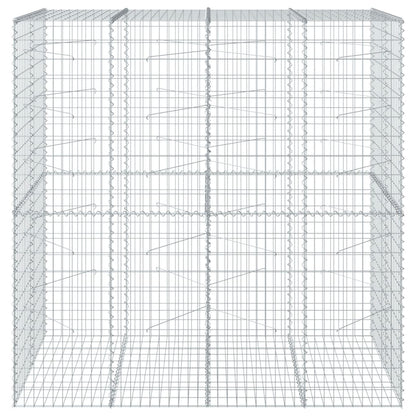 Gabion Basket with Cover 200x100x200 cm Galvanised Iron