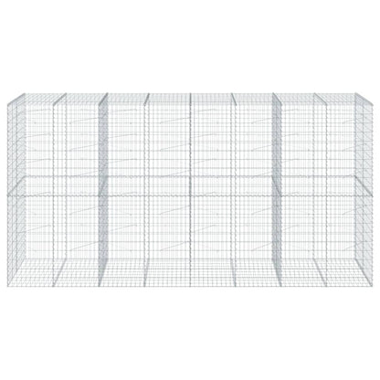 Gabion Basket with Cover 400x100x200 cm Galvanised Iron