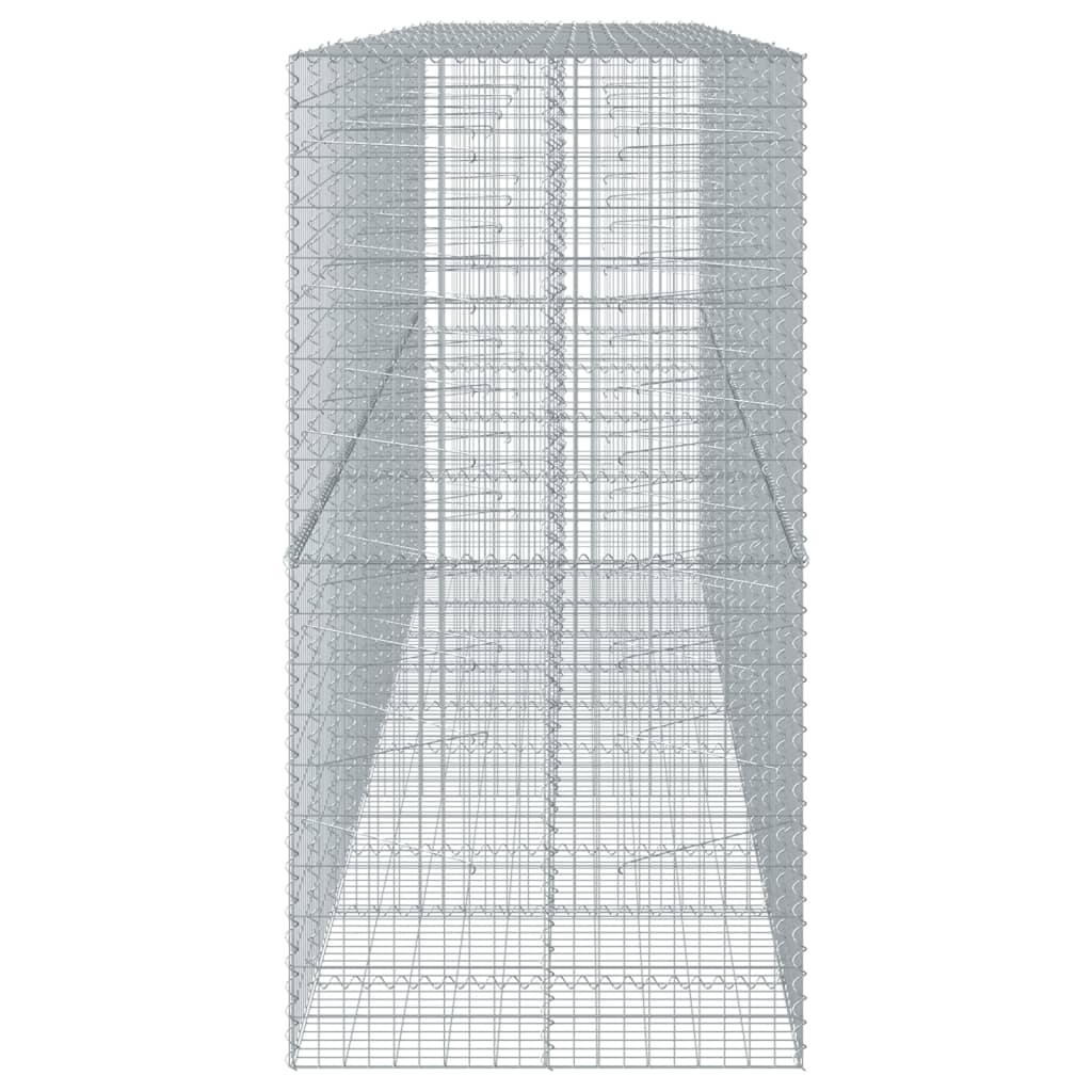 Gabion Basket with Cover 500x100x200 cm Galvanised Iron