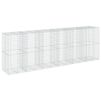 Gabion Basket with Cover 600x100x200 cm Galvanised Iron