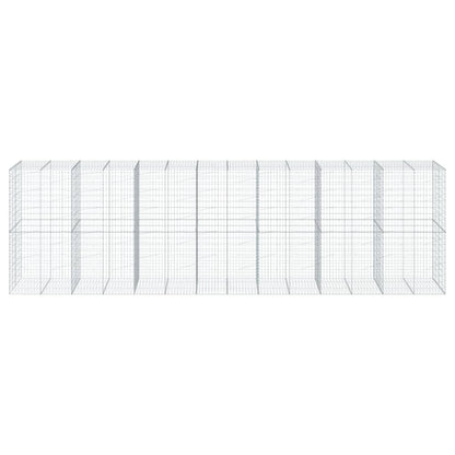 Gabion Basket with Cover 700x100x200 cm Galvanised Iron