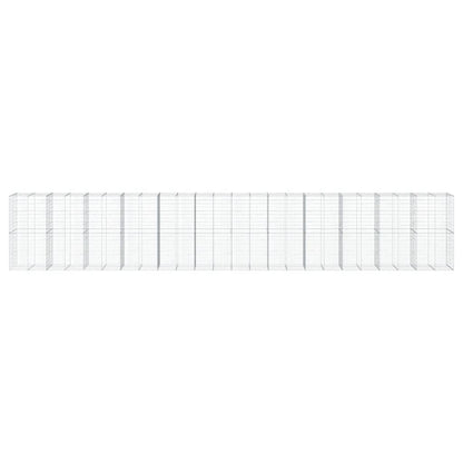 Gabion Basket with Cover 1200x100x200 cm Galvanised Iron