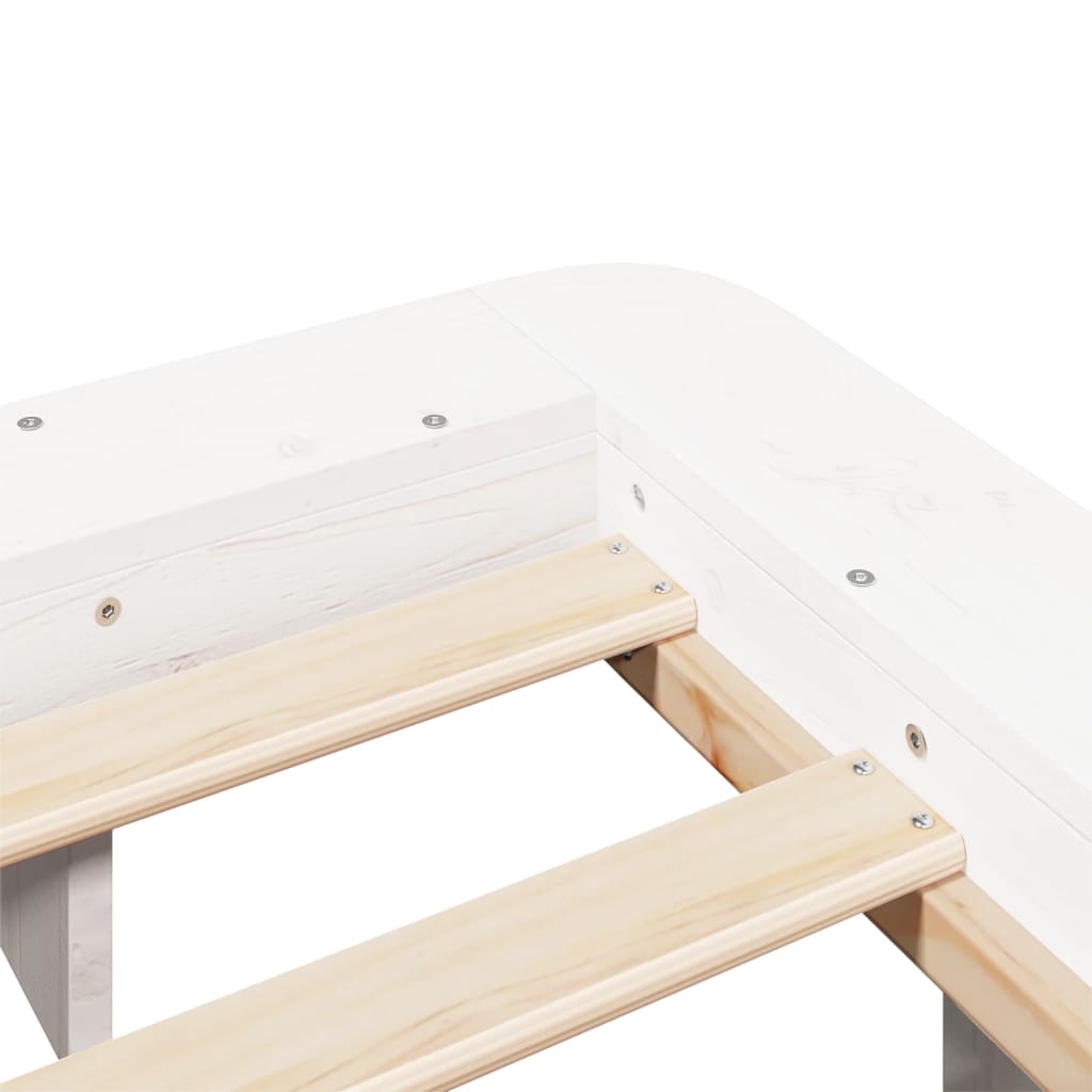 Bed Frame without Mattress White 150x200 cm King Size Solid Wood Pine