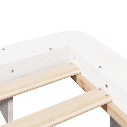 Bed Frame without Mattress White 150x200 cm King Size Solid Wood Pine