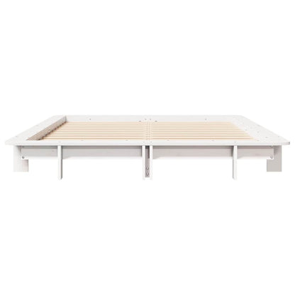 Bed Frame without Mattress White 120x200 cm Solid Wood Pine