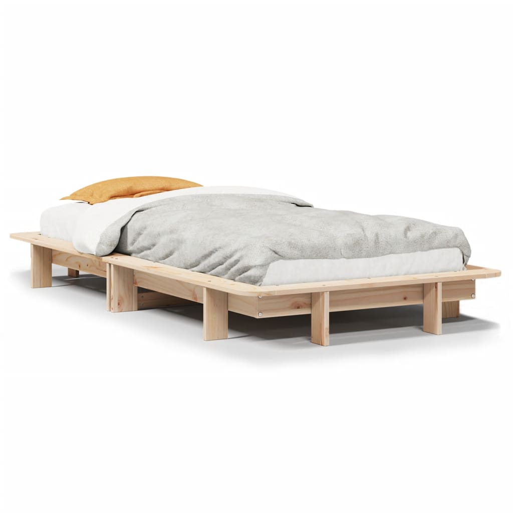 Bed Frame without Mattress 100x200 cm Solid Wood Pine