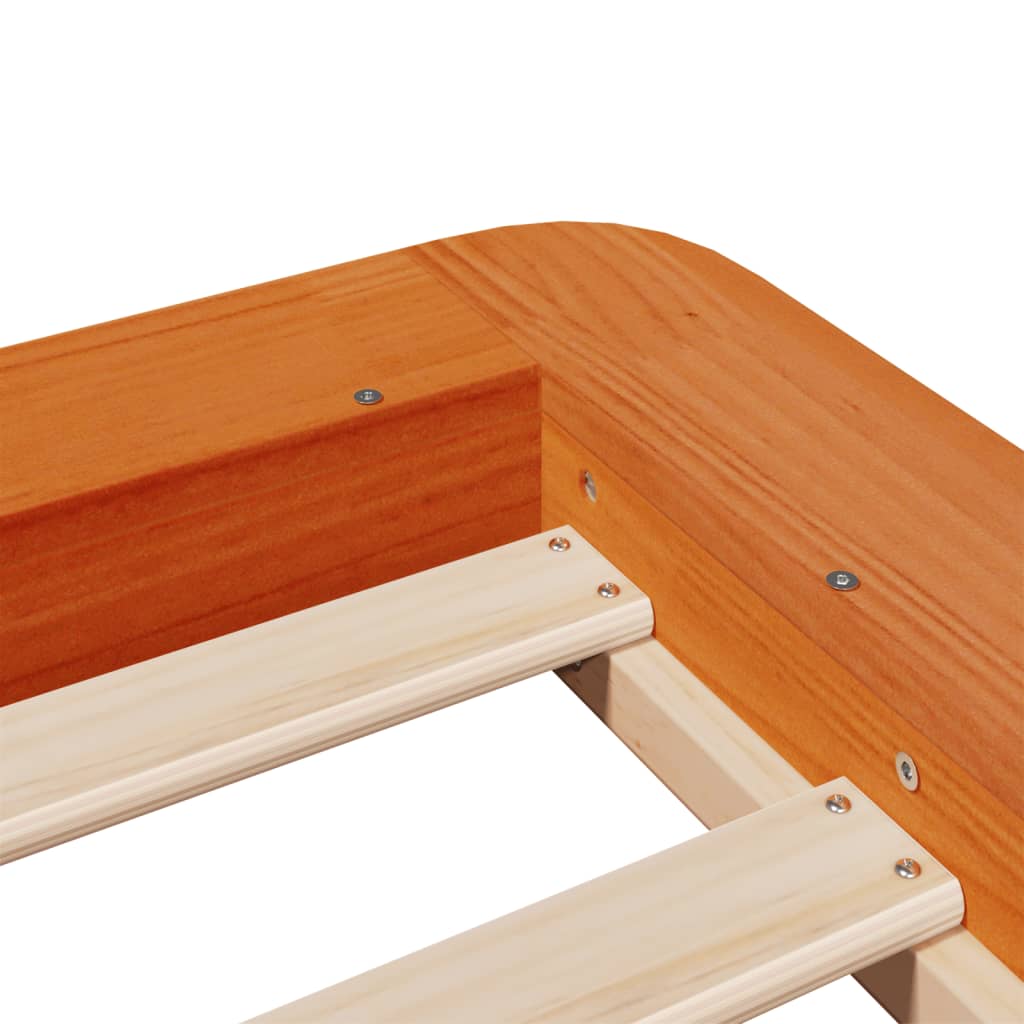 Bed Frame without Mattress Wax Brown 100x200 cm Solid Wood Pine