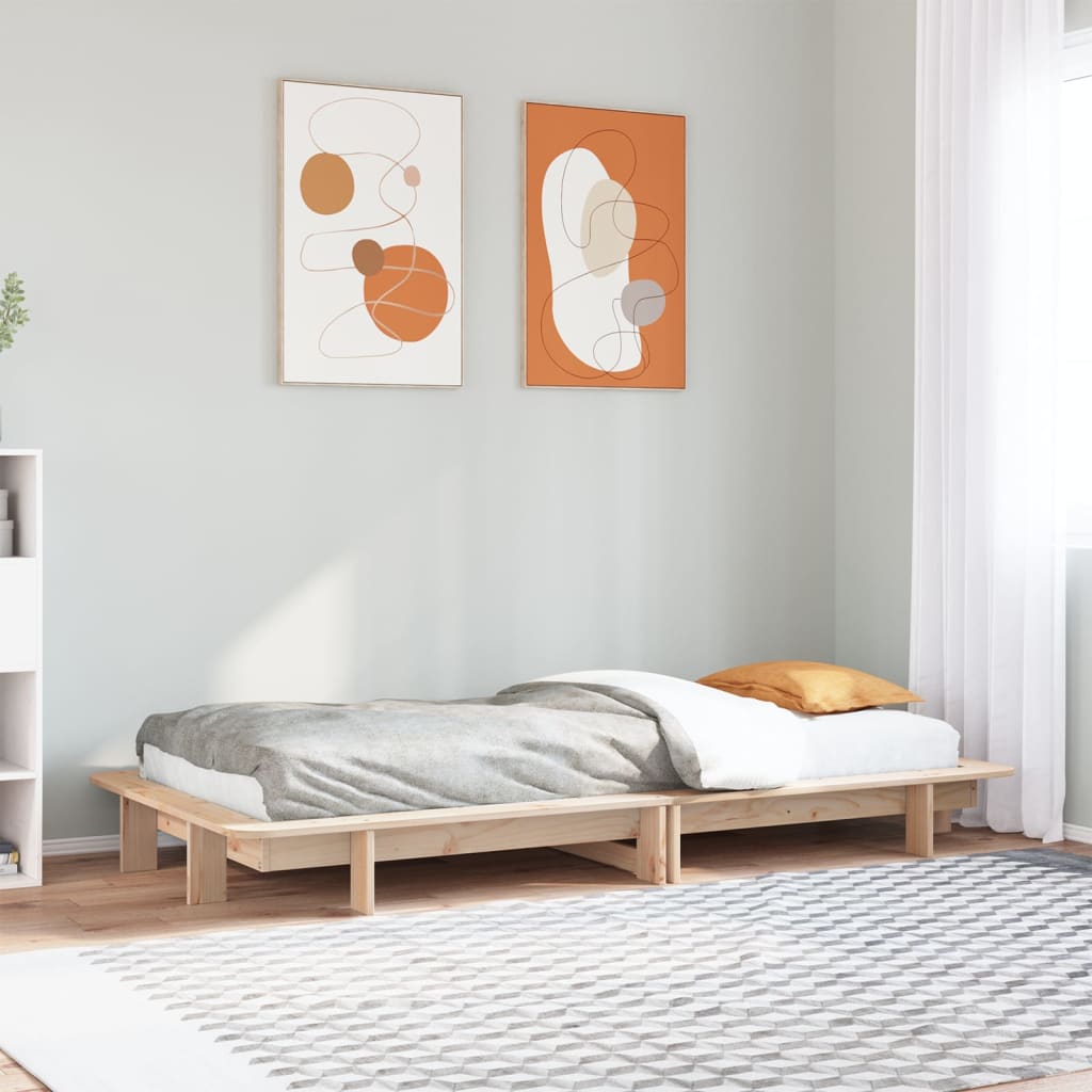Bed Frame without Mattress 90x200 cm Solid Wood Pine