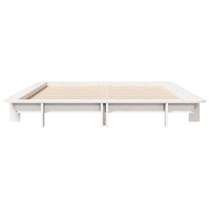 Bed Frame without Mattress White 140x190 cm Solid Wood Pine