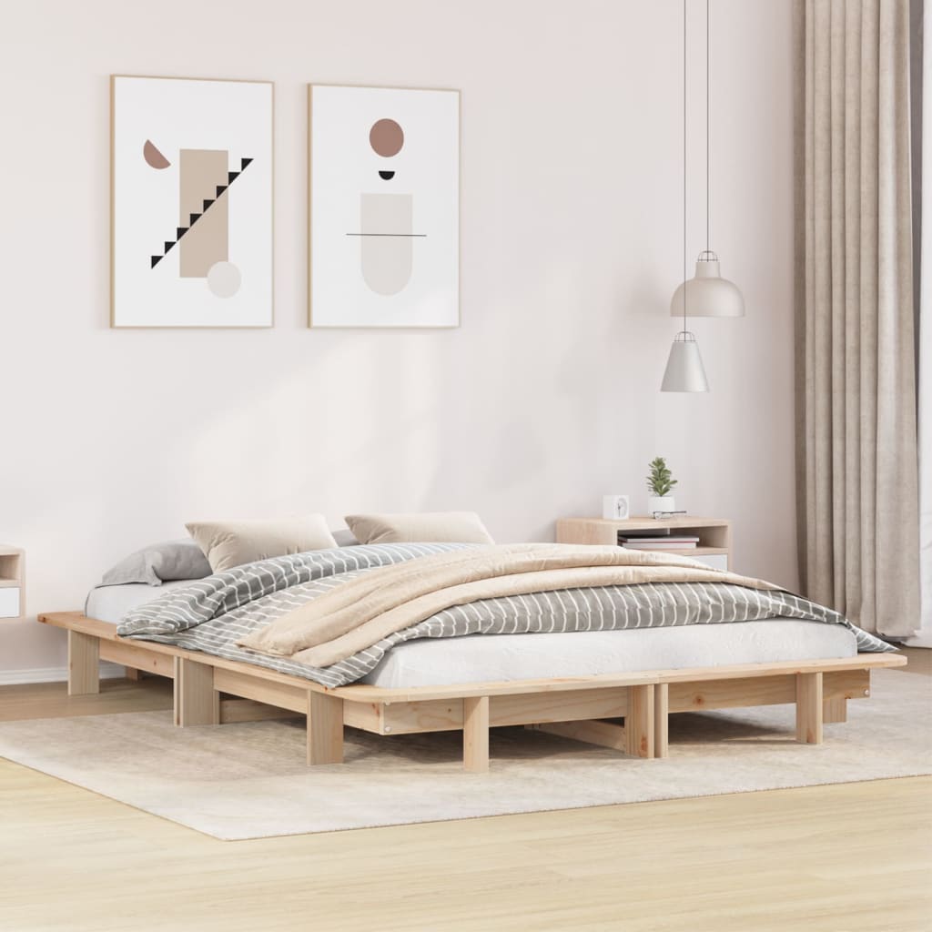 Bed Frame without Mattress 120x190 cm Small Double Solid Wood Pine