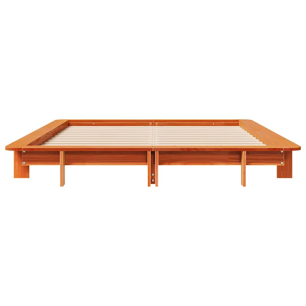 Bed Frame without Mattress Wax Brown 120x190 cm Small Double Solid Wood Pine