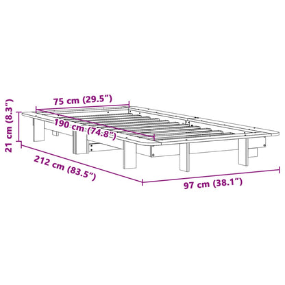 Bed Frame without Mattress 75x190 cm Small Single Solid Wood Pine