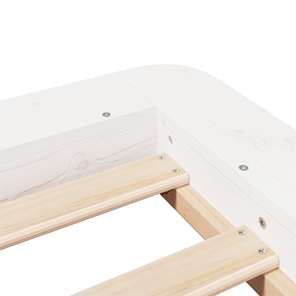 Bed Frame without Mattress White 75x190 cm Small Single Solid Wood Pine
