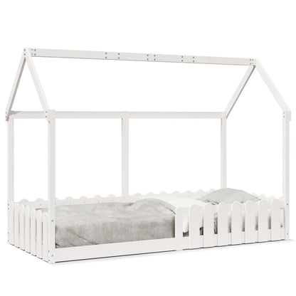 Kids' House Bed Frame without Mattress White 90x200 cm