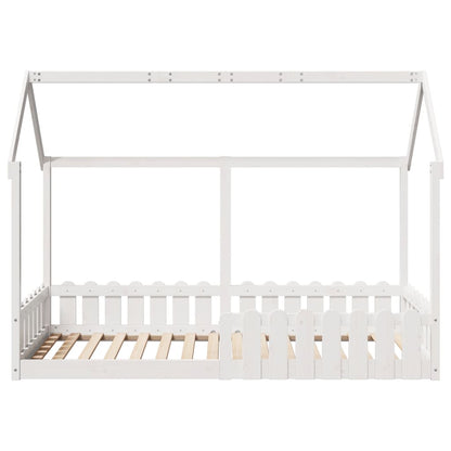 Kids' House Bed Frame without Mattress White 90x200 cm