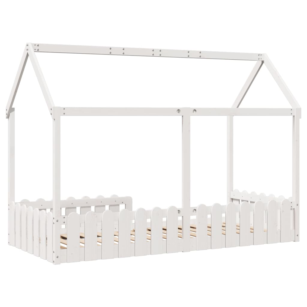 Kids' House Bed Frame without Mattress White 90x200 cm