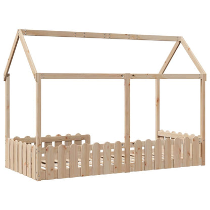 Kids' House Bed Frame without Mattress 90x190 cm Single Solid Wood Pine