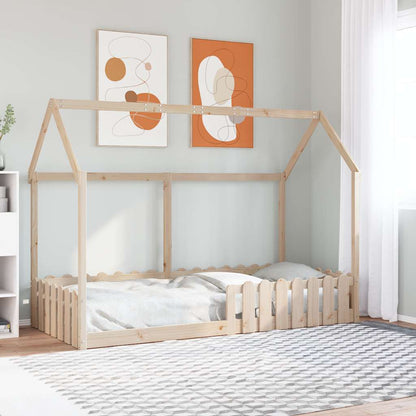 Kids' House Bed Frame without Mattress 90x190 cm Single Solid Wood Pine
