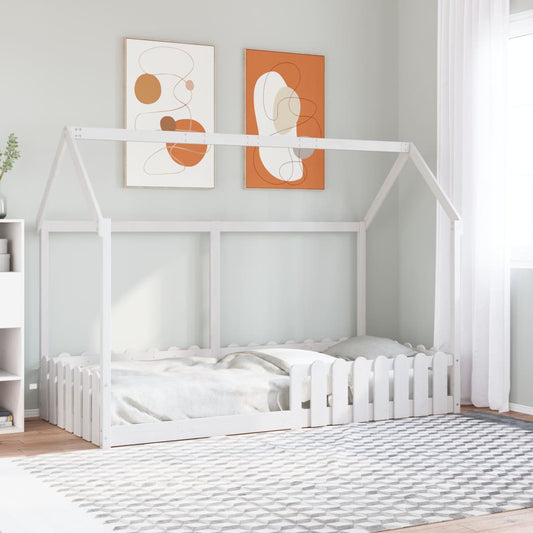 Kids' House Bed Frame without Mattress White 90x190 cm Single
