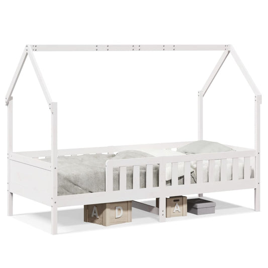 Kids' House Bed Frame without Mattress White 90x200 cm Pine