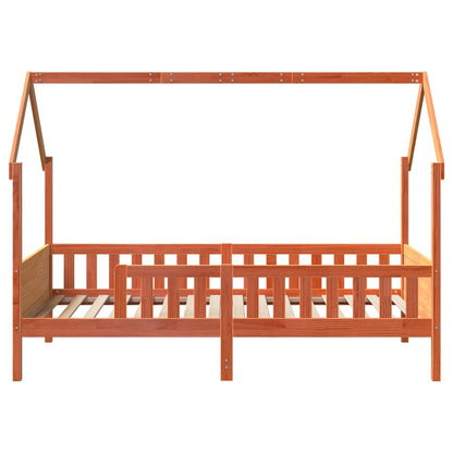 Kids' House Bed Frame without Mattress Wax Brown 90x200 cm Pine