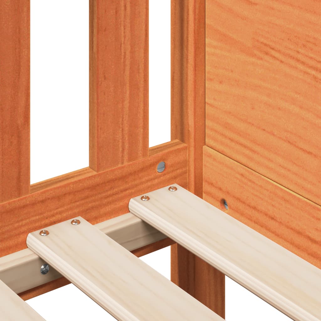 Kids' House Bed Frame without Mattress Wax Brown 90x200 cm Pine