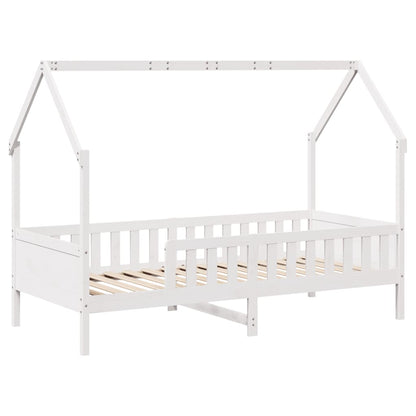 Kids' House Bed Frame without Mattress White 80x200 cm Pine