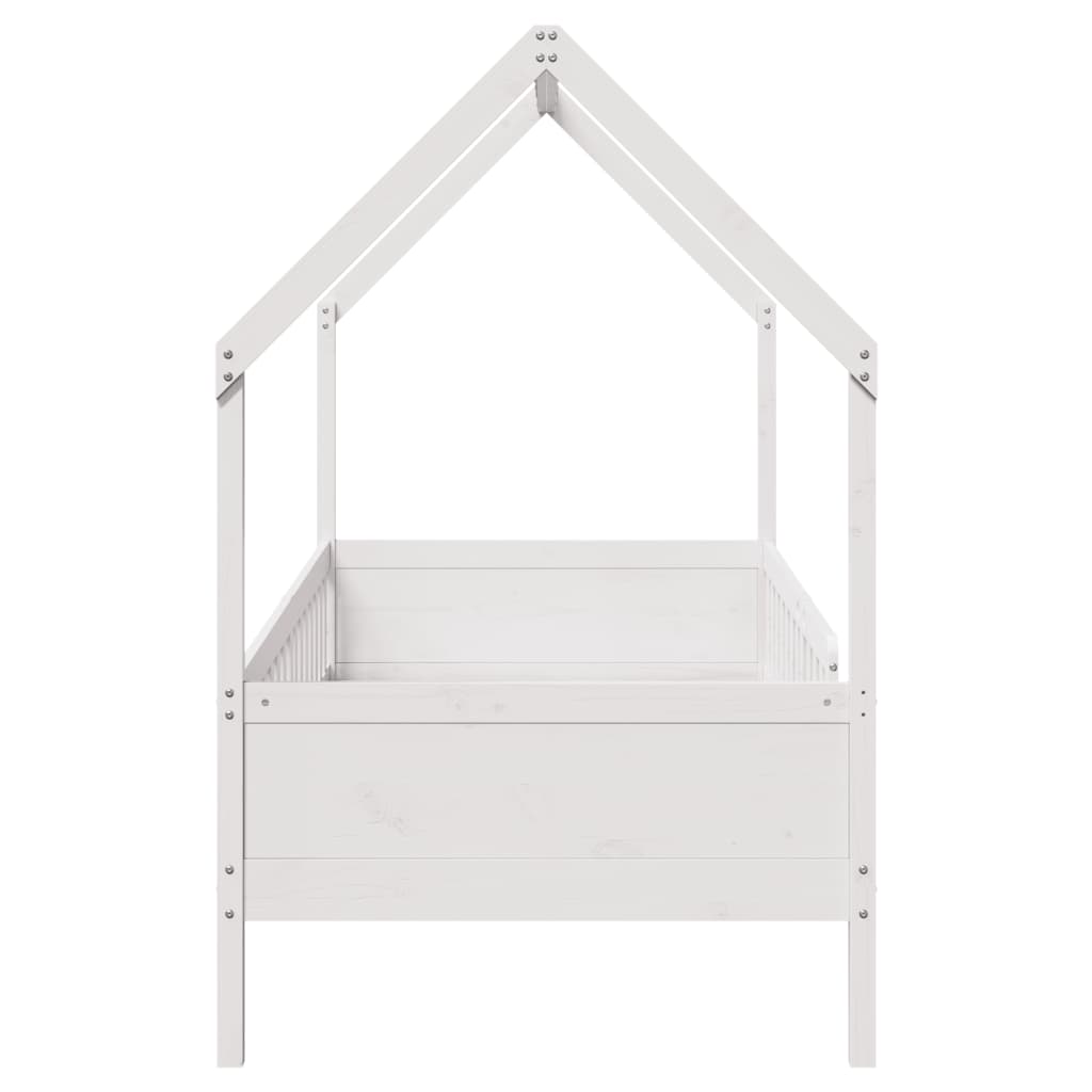 Kids' House Bed Frame without Mattress White 80x200 cm Pine