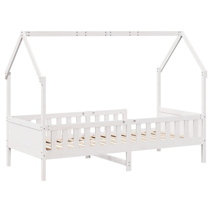 Kids' House Bed Frame without Mattress White 80x200 cm Pine