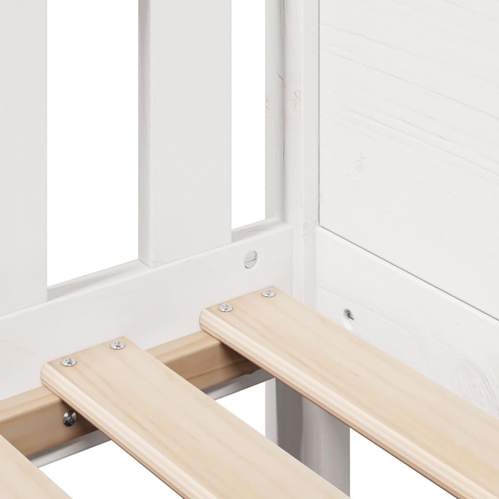 Kids' House Bed Frame without Mattress White 80x200 cm Pine
