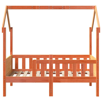 Kids' House Bed Frame without Mattress Wax Brown 80x160 cm Pine
