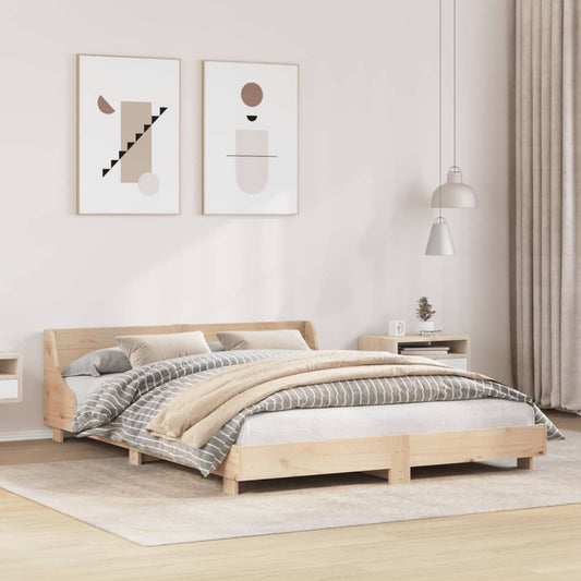 Bed Frame without Mattress 150x200 cm King Size Solid Wood Pine