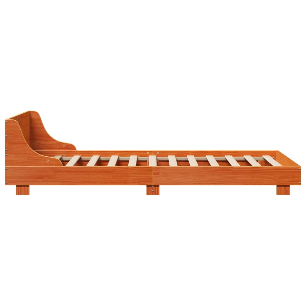 Bed Frame | Wax Brown | Solid Pine Wood and Plywood | Single | Durable