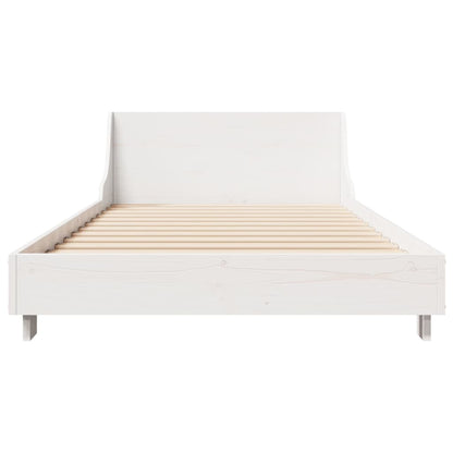 Bed Frame without Mattress White 90x200 cm Solid Wood Pine