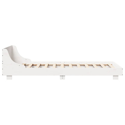 Bed Frame without Mattress White 90x200 cm Solid Wood Pine