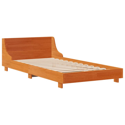 Bed Frame without Mattress Wax Brown 90x200 cm Solid Wood Pine