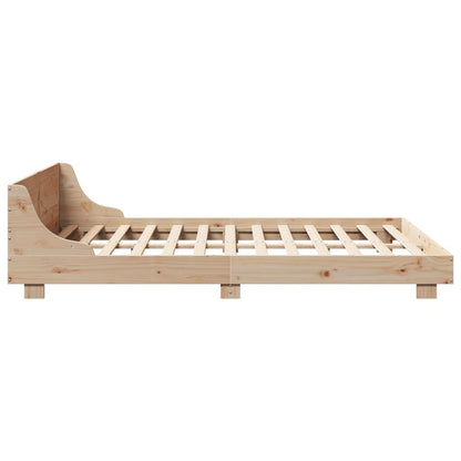 Bed Frame without Mattress 140x190 cm Solid Wood Pine