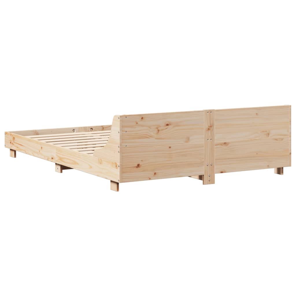 Bed Frame without Mattress 140x190 cm Solid Wood Pine