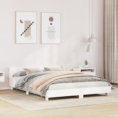 Bed Frame without Mattress White 140x190 cm Solid Wood Pine