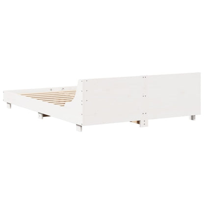 Bed Frame without Mattress White 120x190 cm Small Double Solid Wood Pine