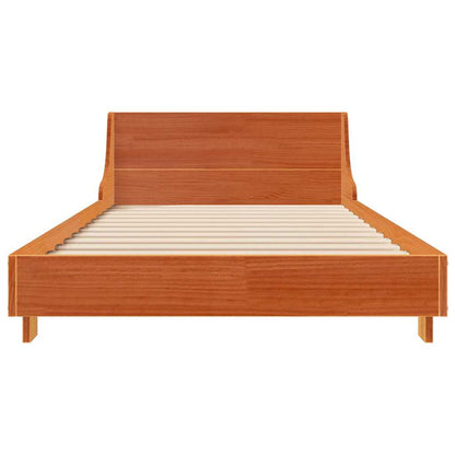 Bed Frame without Mattress Wax Brown 90x190 cm Single Solid Wood Pine