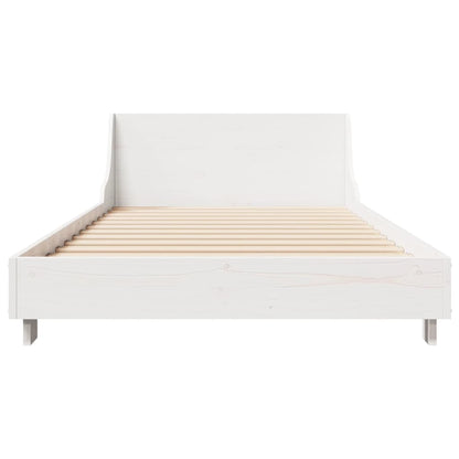 Bed Frame without Mattress White 75x190 cm Small Single Solid Wood Pine