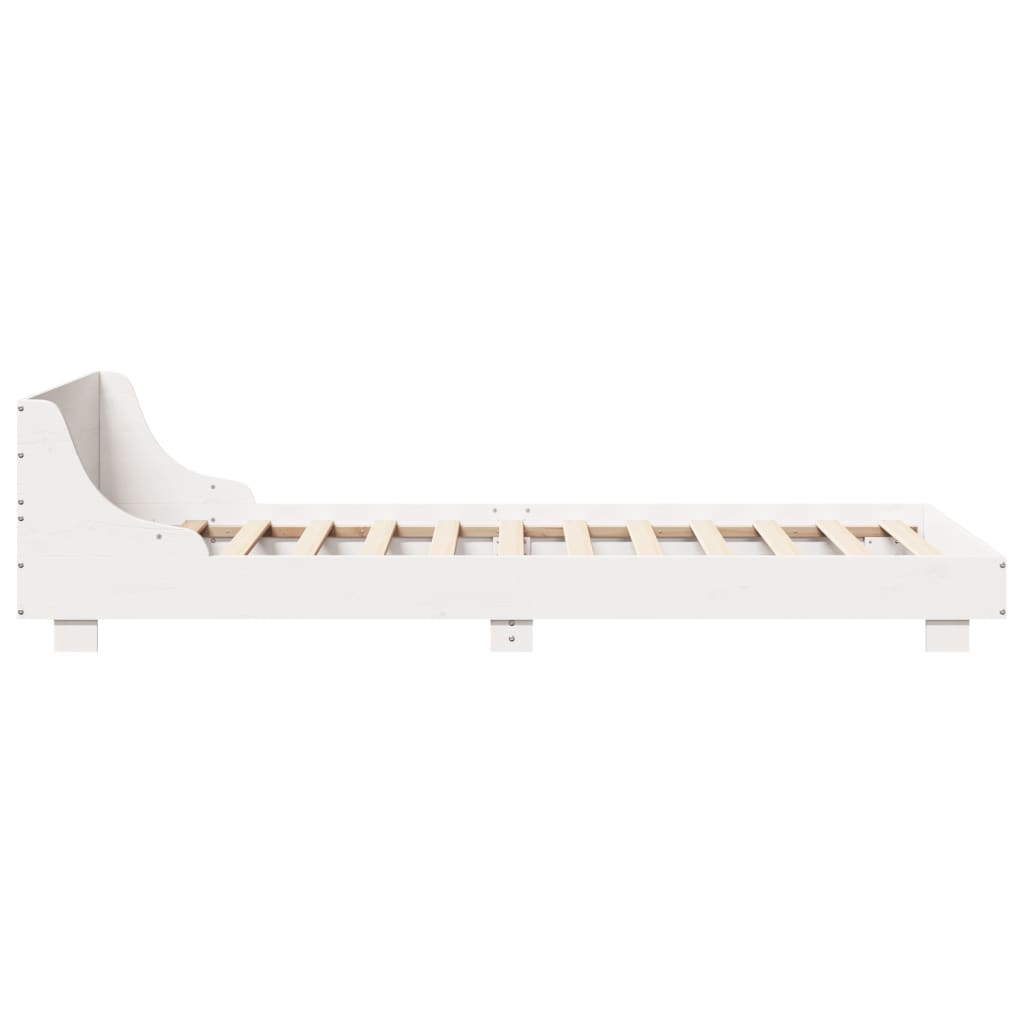 Bed Frame without Mattress White 75x190 cm Small Single Solid Wood Pine