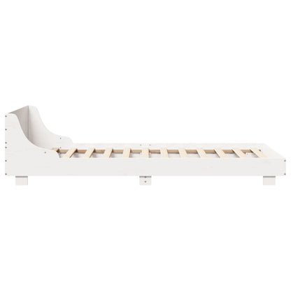 Bed Frame without Mattress White 75x190 cm Small Single Solid Wood Pine
