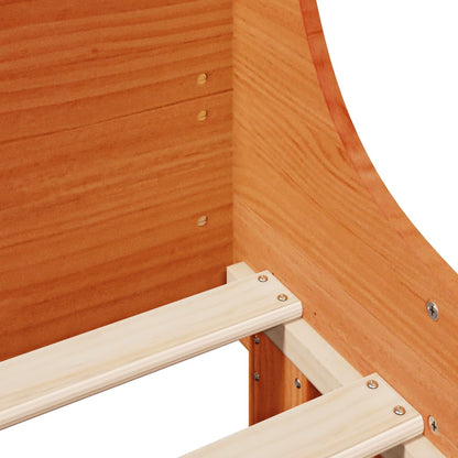 Bed Frame without Mattress Wax Brown 120x200 cm Solid Wood Pine