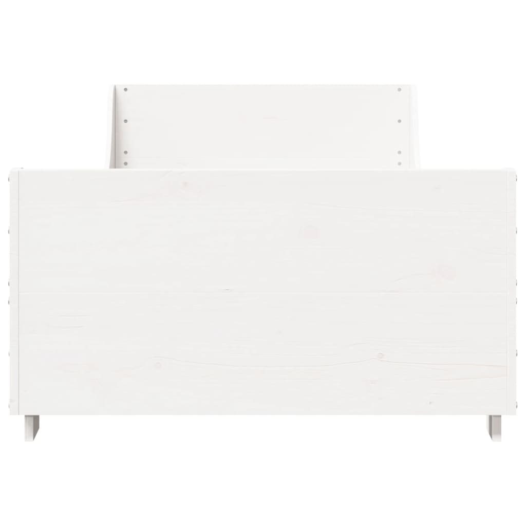Bed Frame without Mattress White 100x200 cm Solid Wood Pine