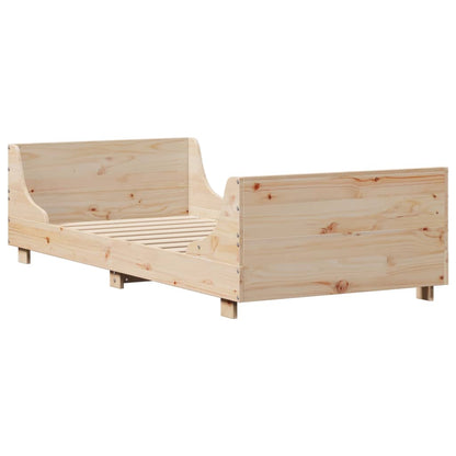 Bed Frame without Mattress 90x200 cm Solid Wood Pine