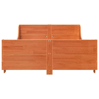 Bed Frame without Mattress Wax Brown 120x190 cm Small Double Solid Wood Pine