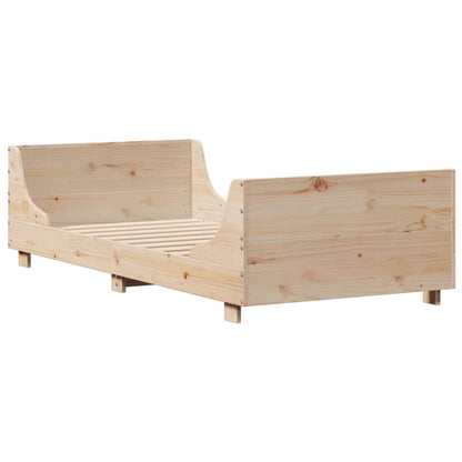 Bed Frame without Mattress 75x190 cm Small Single Solid Wood Pine